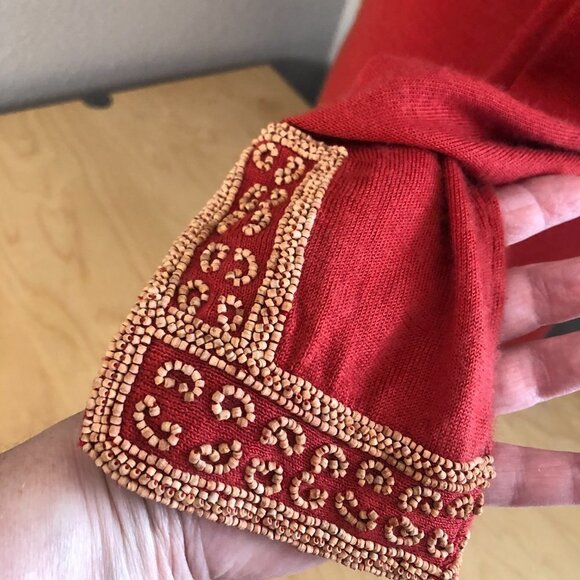 Hand Made in Nepal Cashmere & Silk Sweater - Heavily Beaded - Picture 9 of 10